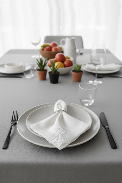Çt Çeyizci Tekstil 6-Piece Embroidered Napkin Set