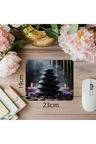 Wisdom Rain لوحة ماوس للتأمل بتفاصيل من اللافندر - لوحة ماوس مطبوعة مستطيلة مستوردة مقاس 19 × 23 سم 2 مم