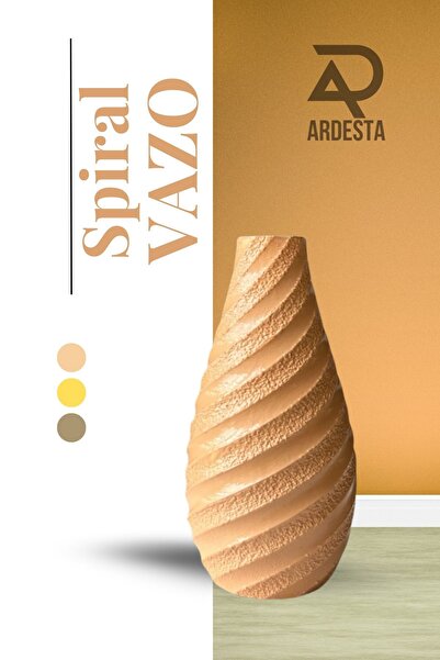 ardesta Vază decorativă nordică cu model spiralat lucrat manual, cu pulbere d...