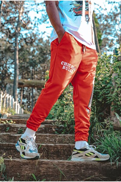 Superbluemexico Unisex Günlük Kırmızı Dijital Baskılı Eşofman Pantolon