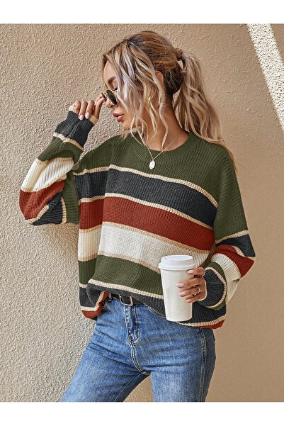 Get Crazy Striped Casual Women's Sweater