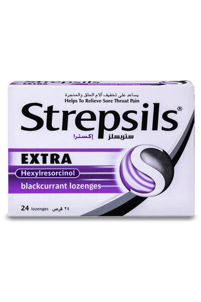JP Strepsils Extra Blackcurrant Flavor 24 Lozenges