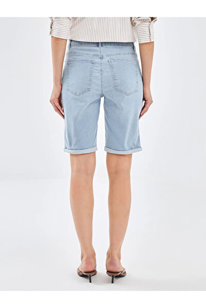LC Waikiki Lcw Jeans Indigo Bermuda Fit Women's Jean Shorts