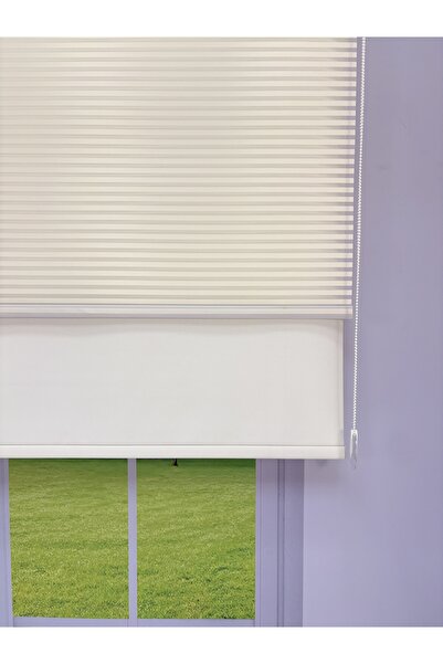 donatti perde LUNA Serisi Ekru Tül Ekru Stor Perde Işık Kontrollü, Çift Mekan...