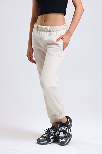 MELA ROSSA Women's Burgundy Pocketed 3 Thread Ribbed Sweatpants