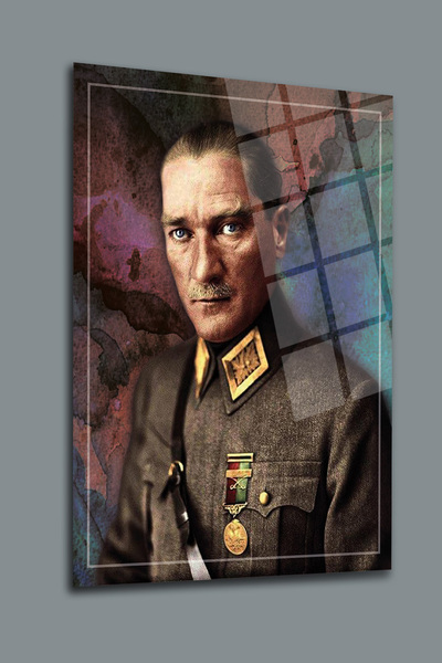 glassartdesign Pictură în sticlă Ataturk - 1
