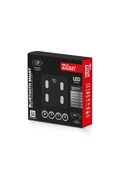 Zilan Electronic personal scale, maximum 180kg, glass, black / ZLN 8980