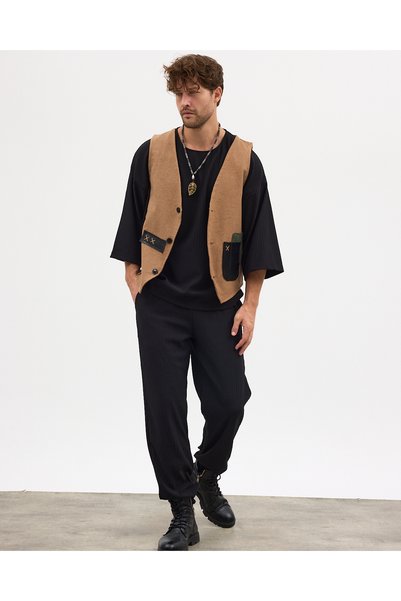 BABBOSS Vestă boemă cu model etnic