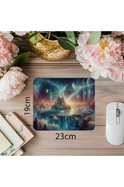 Wisdom Rain Mousepad cu cascadă pe insule în spațiu - 19x23cm 2mm dreptunghiulară importată imprimată mouse pad