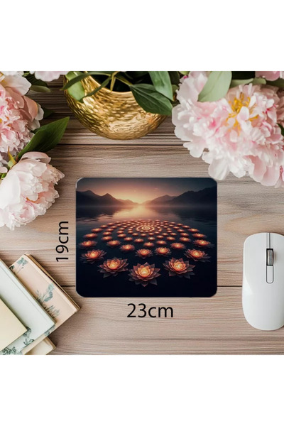 Wisdom Rain لوحة ماوس متماثلة مطبوعة بالزهور - 19 × 23 سم 2 مم مستطيلة مطبوعة مستوردة