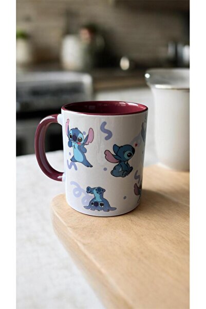 Home Stitch Fun Character Burgundy Color Alien Mug Cup