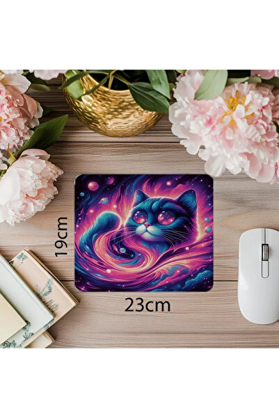 Wisdom Rain لوحة ماوس على شكل قطة فضائية ذات طراز سرعي - 19 × 23 سم 2 مم مستط...