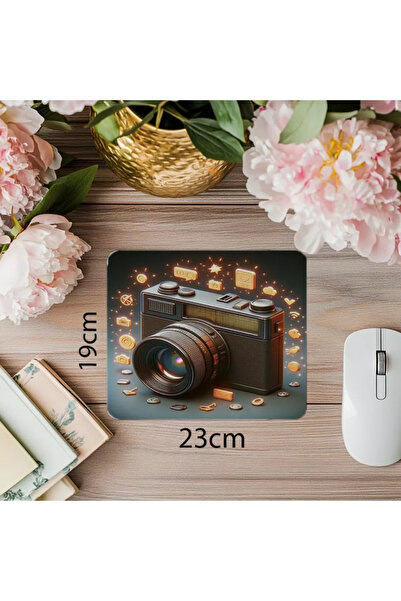 Wisdom Rain لوحة ماوس بطابع الصور مع أيقونات ريترو - لوحة ماوس مطبوعة مستطيلة مستوردة مقاس 19 × 23 سم وسمك 2 مم