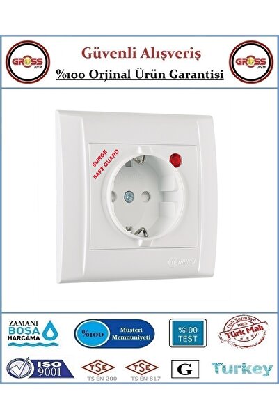 MAKEL Akım Şok Korumalı Sıva Altı Priz - Orjinal Ürün
