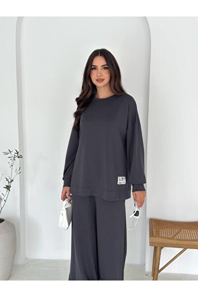 Jeevee Modal Kumaş Geniş Paça Oversize Takım