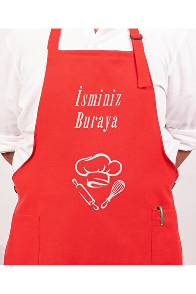 Artex Kişiye ve İsme Özel İsim Nakışlı Mutfak Kafe Chef Barista Garson Çiçekç...