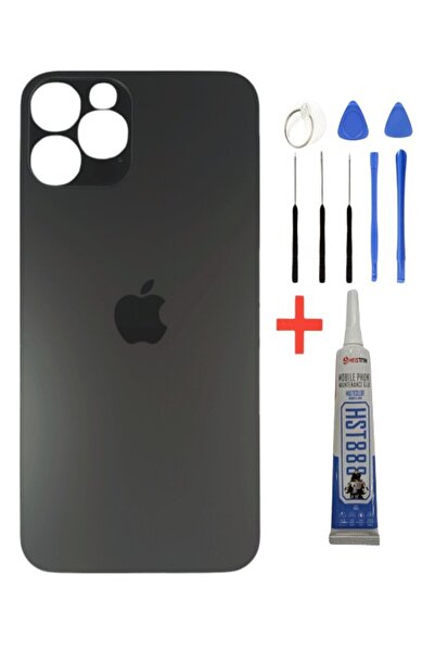 instatech iPhone 14 Pro Arka Kapak Pil Kapağı +Tamir Seti ve Yapıştırıcı SİYA...