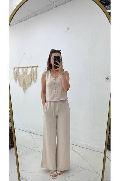 Maison La Femme Women's Buttoned Vest Pants Suit