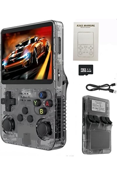 Generic R36s retro Handheld Gaming Console with 64G Cards, Portable Retro Game Consoles Linux Gaming System