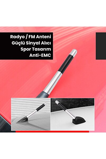 Rabelix Online Marketing Mini Cooper Uyumlu Karbon Desenli Çubuk Anten Kısa A...