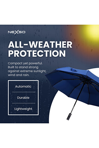 NEXSO Compact Travel Umbrella – Ultra-Lightweight, Mini Umbrella with UV 50+ Sun Protection