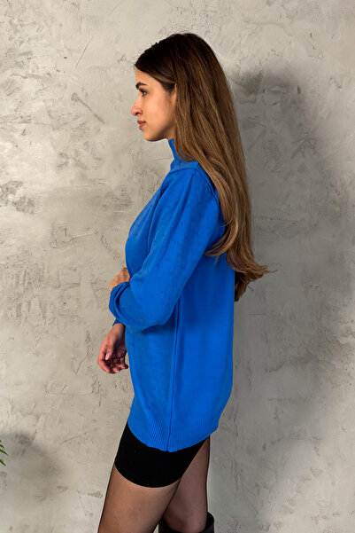 ModaPlaza Pulover tricotat pentru femei, jumătate de pescar, 5353