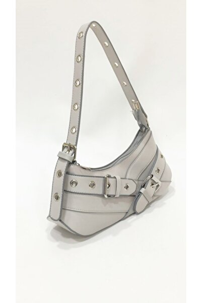 SHIKIRTI Geantă de umăr pentru femei cu detaliu de cataramă dublă în formă de...