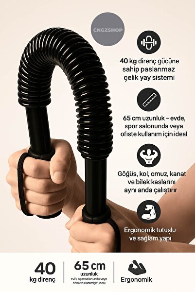 CNGZSHOP Göğüs Yayı Bükbük Yay | El, Bilek, Omuz ve Kol Kas Geliştirici Egzer...