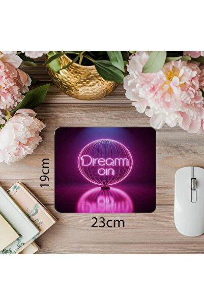 Wisdom Rain Mousepad cu efect de strălucire neon roz violet - 19x23 cm 2 mm dreptunghiular importat imprimat mouse pad