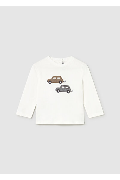 MAYORAL تيشيرت كريم بيبي بوي بأكمام طويلة مطبوع 2072