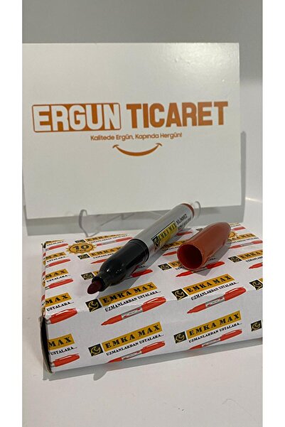 Ergün 10'lu Silinmez Koli Kalemi Kırmızı/Siyah