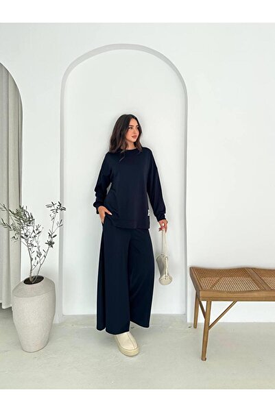 Jeevee Modal Kumaş Geniş Paça Oversize Takım
