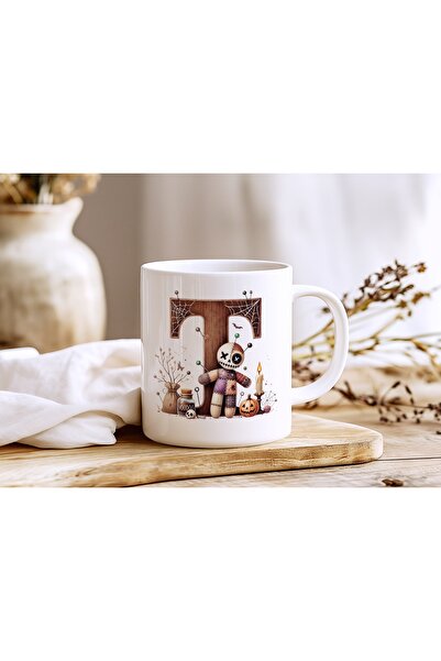Beramussa Letter t Voodoo Doll Mug - Gothic Halloween Design - Halloween Gift