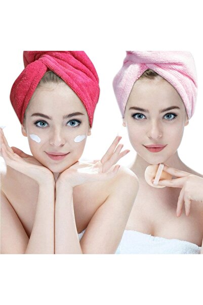 FASHIONEEDA Microfiber Hair Drying Towel (2 pcs ) Quick Dry Hair Turban wrap with Elastic Loop