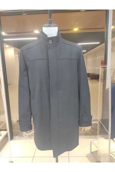 ALTINYILDIZ CLASSICS Siyah Erkek Dik Yaka Standart Fit Kaban ACE072510026_KABAN