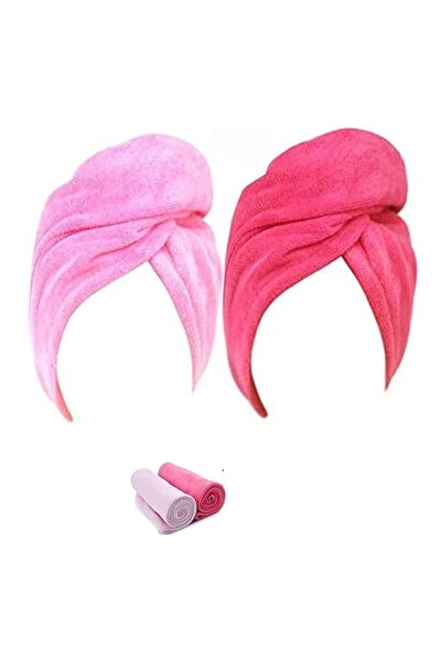 FASHIONEEDA Microfiber Hair Drying Towel (2 pcs ) Quick Dry Hair Turban wrap with Elastic Loop