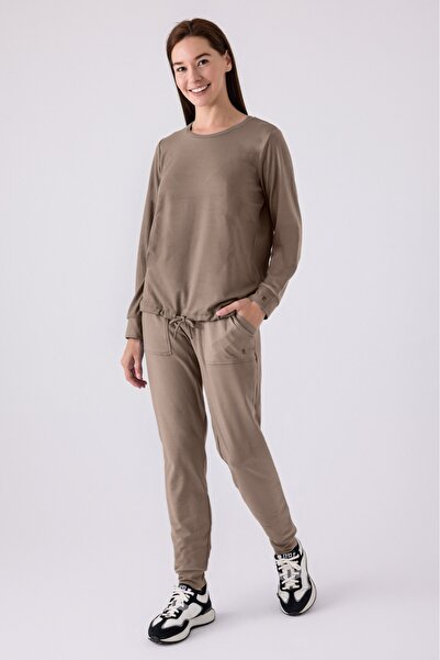 Pierre Cardin Women's Soft Fabric Crew Neck Comfortable Pajama Set