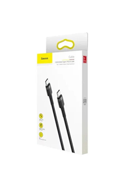Baseus بيسوس-كيبل تايب سي إلى تايب سي من القماش 1 متر - اسود