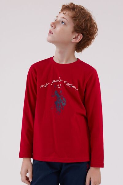 U.S. Polo Assn. Men's Red 100% Cotton Pajama Set Q3Pkl3Kk44