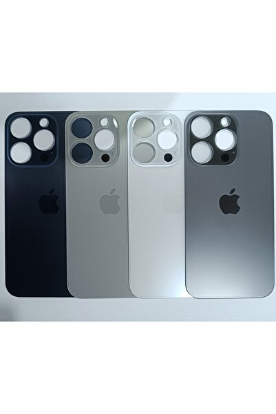 instatech iPhone 15 Pro Max Arka Kapak Pil Kapağı Cam Ürün BEYAZ TİTANYUM RENK