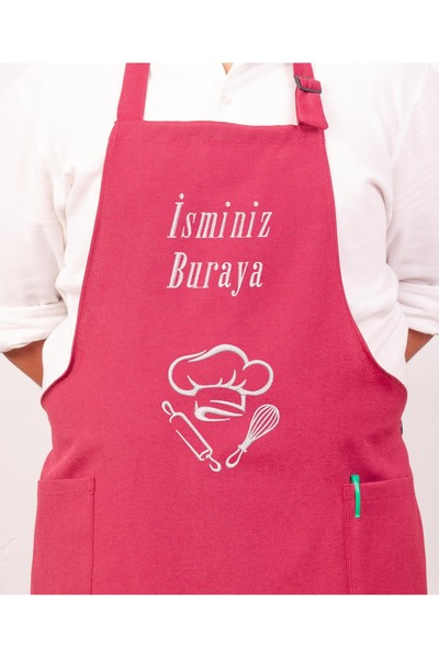 Artex Kişiye ve İsme Özel İsim Nakışlı Mutfak Kafe Chef Barista Garson Çiçekç...