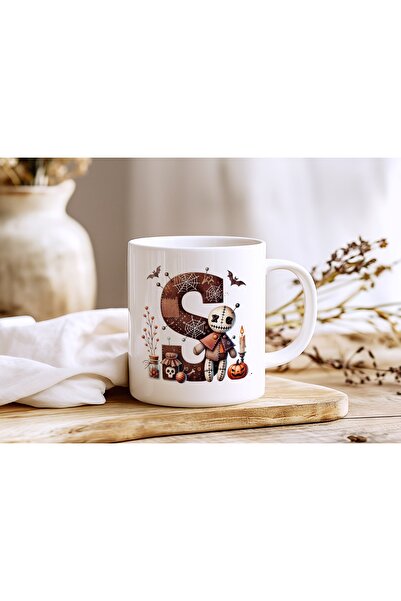 Beramussa Letter S Voodoo Doll Mug - Gothic Halloween Design - Halloween Gift