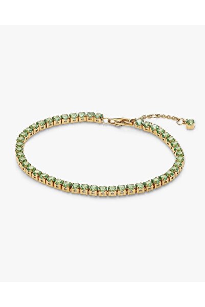 POSEİDONS JEWELLERY Işıltılı Yeşil Tenis Bilekliği