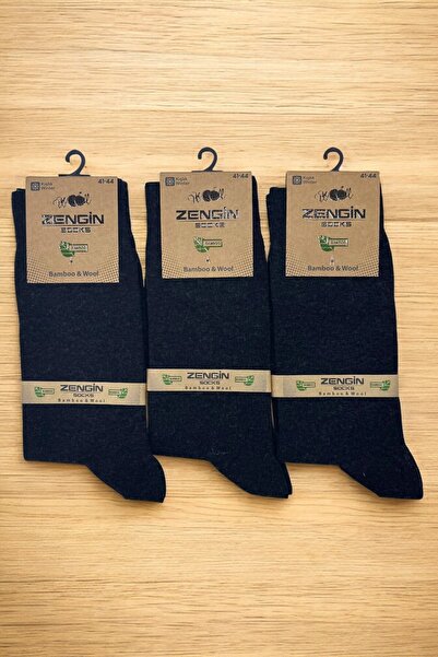 ZENGİN 3 perechi de șosete din lână de bambus pentru bărbați, cu prosop gros ...