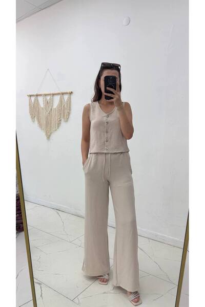 Maison La Femme Women's Buttoned Vest Pants Suit