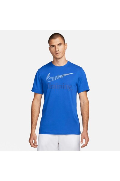 Nike Чоловіча синя тренувальна футболка Dri-Fit