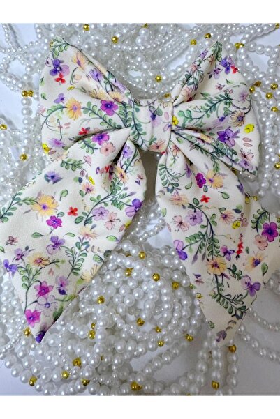 AresTokaAksesuar Flowery Luxury Crepe Fabric Automatic Bow Buckle