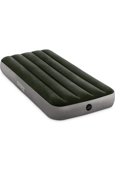 Intex PVC/Polyester/ABS/Rayon Junior Twin Dura-Beam Prestige Downy Airbed, 64106, Green, H25 x W76 x