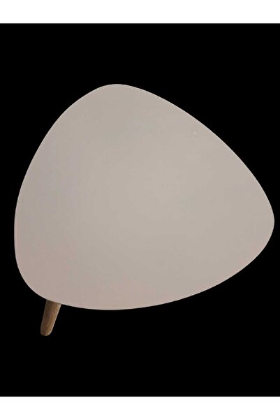 OEM Coffee table, wooden, white color, oval shape 38 x 38 x H 39 cm