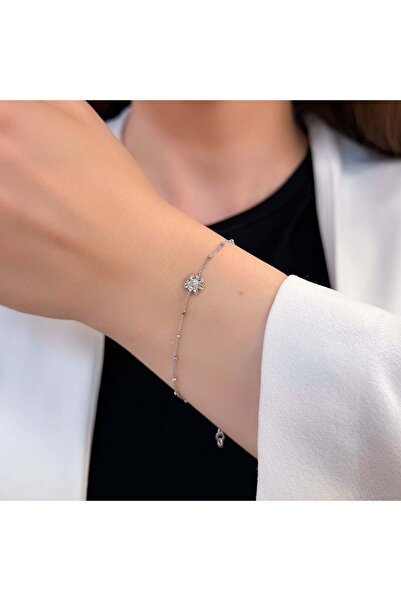 Bijuteria SORELLY Brățară din argint cu floare de colț placată cu aur de 18k